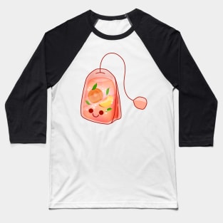 Cute Peach Tea Bag Baseball T-Shirt